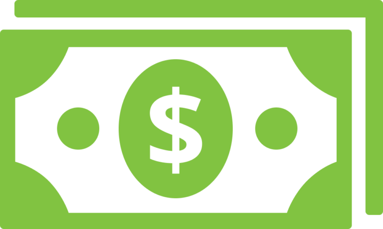 Valor de los alimentos y artículos de primera necesidad distribuidos Icono del dinero